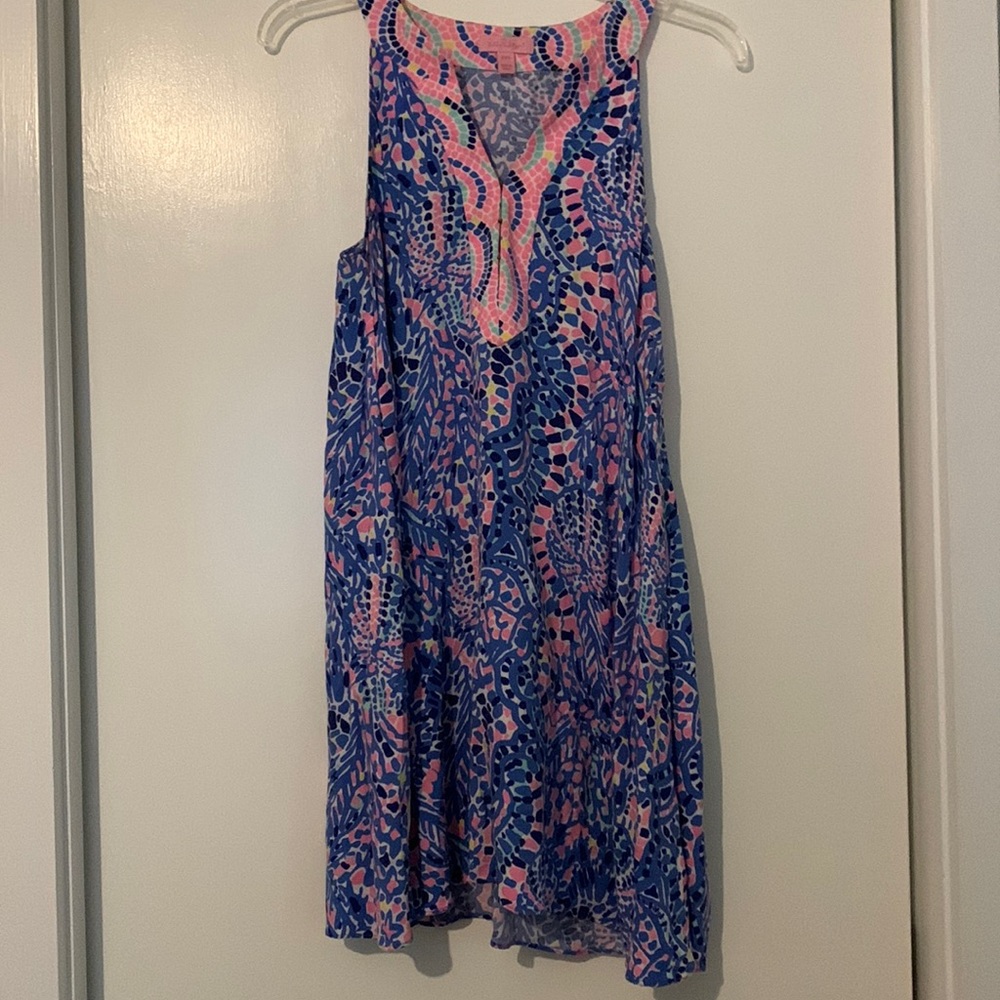 EUC Lilly Pulitzer Achelle Swing Dress in Multi Tic Tac Tile sz XXS - Picture 3 of 9